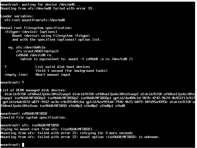 mfsbsd-mini 启动界面